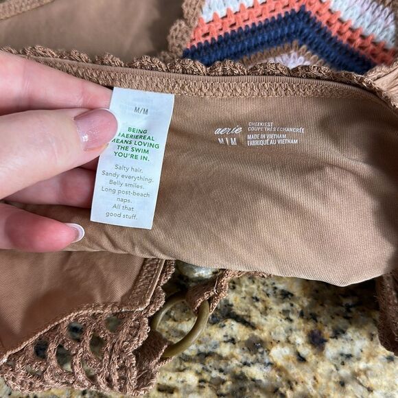 Aerie Crochet Cheekiest Tie Bikini Bottom Size M - Picture 5 of 7
